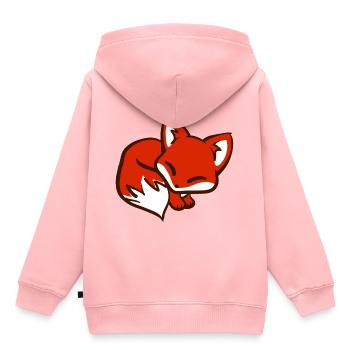 Renard mignon / Renard mignon / Renard mignon - Sweat Premium à capuche enfant bio - rose - Dos - AI Model Kid Female (0cm)