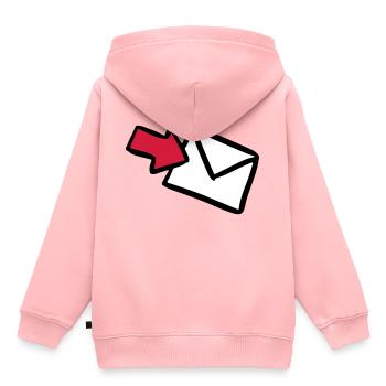 Brief E-Mail mail letter lettre message Versand - Kinder Premium Organic Hoodie - Rosa - Hinten - AI Model Kid Female (0cm)