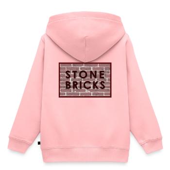 briques de pierre - briques - Sweat Premium à capuche enfant bio - rose - Dos - AI Model Kid Female (0cm)