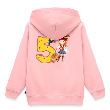 5 Jahre Geburtstag Kind Pirat Mädchen Schatzsuche - Kinder Premium Organic Hoodie - Rosa - Hinten - AI Model Kid Female (0cm)