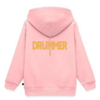 Batteur Drumsticks Tambours - Sweat Premium à capuche enfant bio - rose - Dos - AI Model Kid Female (0cm)