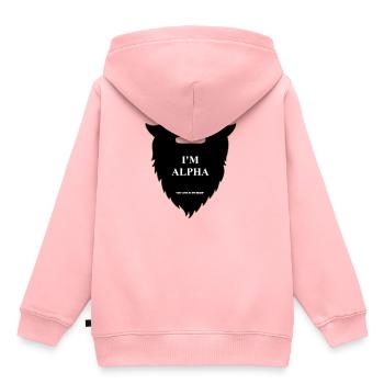 Barbe alpha! - Sweat Premium à capuche enfant bio - rose - Dos - AI Model Kid Female (0cm)