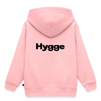 Hygge hoo ga thé confortable joyeux fente danoise - Sweat Premium à capuche enfant bio - rose - Dos - AI Model Kid Female (0cm)