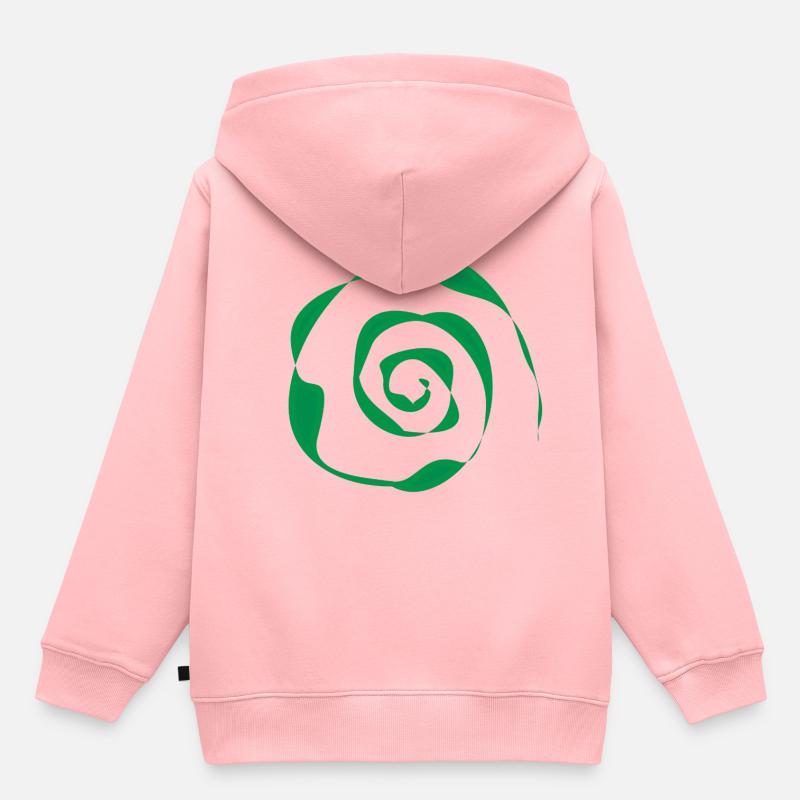 spirale verte - Sweat Premium à capuche enfant bio - rose