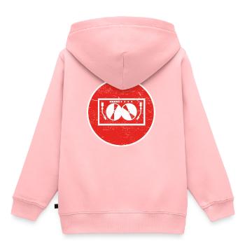 Cadeau TECHNO DJ ELECTRO - Sweat Premium à capuche enfant bio - rose - Dos - AI Model Kid Female (0cm)