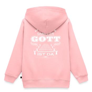 KNIET NIEDER DER GOTT GESCHENK DAMPFER - Kinder Premium Organic Hoodie - Rosa - Hinten - AI Model Kid Female (0cm)