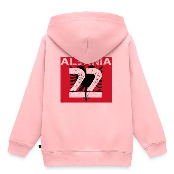 Albanie football club team party em wm 22 - Sweat Premium à capuche enfant bio - rose - Dos - AI Model Kid Female (0cm)