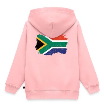 Roots drapeau pays d'origine Afrique du Sud .png - Sweat Premium à capuche enfant bio - rose - Dos - AI Model Kid Female (0cm)