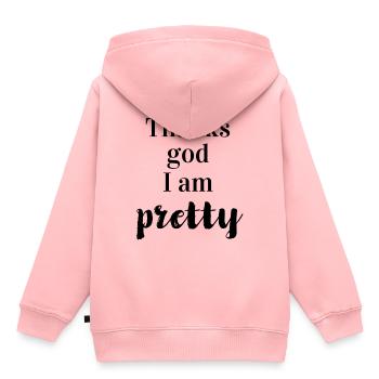 Thanks god I am pretty - Kinder Premium Organic Hoodie - Rosa - Hinten - AI Model Kid Female (0cm)