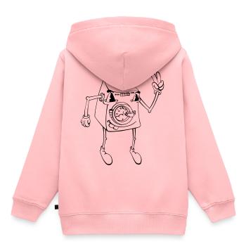 lave-linge - Sweat Premium à capuche enfant bio - rose - Dos - AI Model Kid Female (0cm)