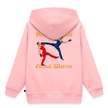 Savate Krieger - Kinder Premium Organic Hoodie - Rosa - Hinten - AI Model Kid Female (0cm)