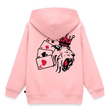 roi poker lion 1 - Sweat Premium à capuche enfant bio - rose - Dos - AI Model Kid Female (0cm)