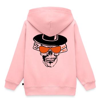 Todeskopf Poker carre as - Kinder Premium Organic Hoodie - Rosa - Hinten - AI Model Kid Female (0cm)