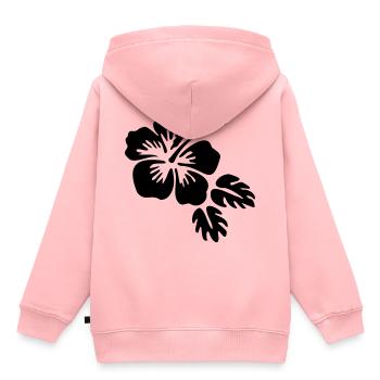 Hibiscus fleur fleur Blossom fleur fleur - Sweat Premium à capuche enfant bio - rose - Dos - AI Model Kid Female (0cm)