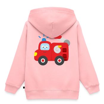 Camion de pompiers Bébé Enfant Enfant - Sweat Premium à capuche enfant bio - rose - Dos - AI Model Kid Female (0cm)