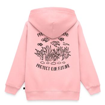 Schützt Unseren Ozean Meer Plastik Verschmutzung - Kinder Premium Organic Hoodie - Rosa - Hinten - AI Model Kid Female (0cm)