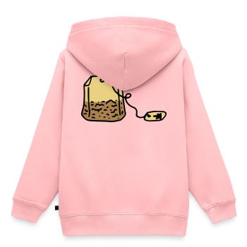 Thé Sachets de thé Buveur de thé Heure du thé - Sweat Premium à capuche enfant bio - rose - Dos - AI Model Kid Female (0cm)