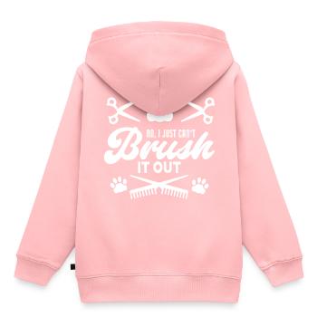 Drôle non je ne peux tout simplement pas brosser le toiletteur pour chien - Sweat Premium à capuche enfant bio - rose - Dos - AI Model Kid Female (0cm)