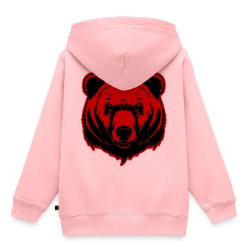Bär Grizzly Kopf - Kinder Premium Organic Hoodie - Rosa - Hinten - AI Model Kid Female (0cm)