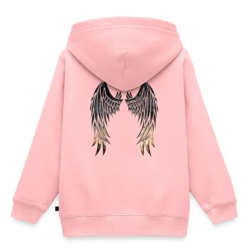 Engelsflügel / Skrzydła Anioła - Kinder Premium Organic Hoodie - Rosa - Hinten - AI Model Kid Female (0cm)