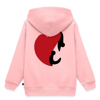 People of the Heart - Kids Premium Organic Hoodie - rose - Back - AI Model Kid Female (0cm)