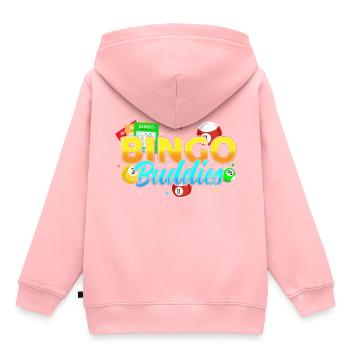 Bingo Buddies Joueur de Bingo Chanceux - Sweat Premium à capuche enfant bio - rose - Dos - AI Model Kid Female (0cm)