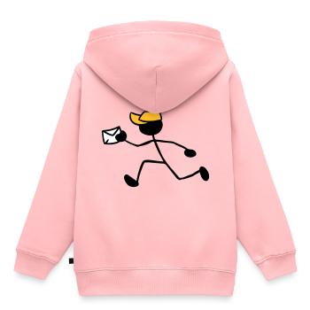 Facteur Courrier Livraison de lettre Expédition Express - Sweat Premium à capuche enfant bio - rose - Dos - AI Model Kid Female (0cm)