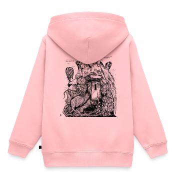 Flos duelatorum - Sweat Premium à capuche enfant bio - rose - Dos - AI Model Kid Female (0cm)