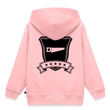 Armoiries de l’icône de scie - Sweat Premium à capuche enfant bio - rose - Dos - AI Model Kid Female (0cm)