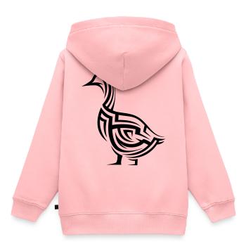 Ente Tribal Tattoo - Kinder Premium Organic Hoodie - Rosa - Hinten - AI Model Kid Female (0cm)