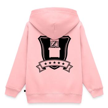 Arcade Retro Gamer Wappen - Kinder Premium Organic Hoodie - Rosa - Hinten - AI Model Kid Female (0cm)