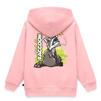 niedlicher Waschbär Sweet lil Raccoon - Kinder Premium Organic Hoodie - Rosa - Hinten - AI Model Kid Female (0cm)