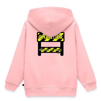 In Arbeit - Kinder Premium Organic Hoodie - Rosa - Hinten - AI Model Kid Female (0cm)