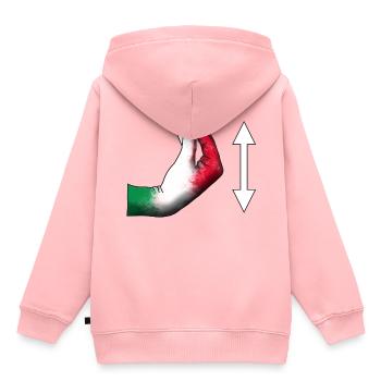 Instructions Italien - Sweat Premium à capuche enfant bio - rose - Dos - AI Model Kid Female (0cm)