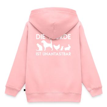 Die Würde der Tiere ... ist unantastbar! - Kinder Premium Organic Hoodie - Rosa - Hinten - AI Model Kid Female (0cm)