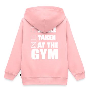 Beim Training - Kinder Premium Organic Hoodie - Rosa - Hinten - AI Model Kid Female (0cm)