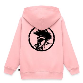 cow-boy - Sweat Premium à capuche enfant bio - rose - Dos - AI Model Kid Female (0cm)