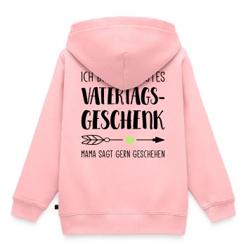 Ich bin dein bestes Geschenk, Papa / Vatertag - Kinder Premium Organic Hoodie - Rosa - Hinten - AI Model Kid Female (0cm)