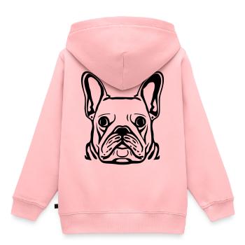 Hundekopf Französiche Bulldogge - Kinder Premium Organic Hoodie - Rosa - Hinten - AI Model Kid Female (0cm)