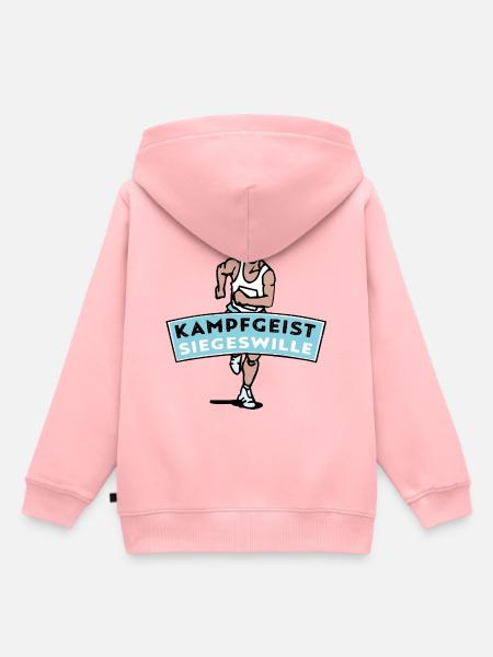 Kampfgeist Siegeswille - Marathonläufer - Kinder Premium Organic Hoodie - Rosa