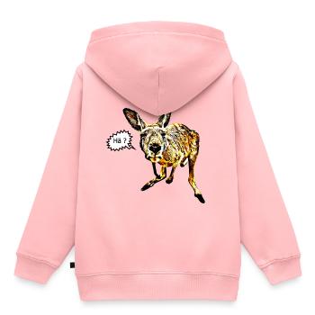 Känguru - Kinder Premium Organic Hoodie - Rosa - Hinten - AI Model Kid Female (0cm)