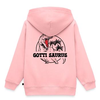 Gotti Saurus Gotti Schweiz Patentante - Kinder Premium Organic Hoodie - Rosa - Hinten - AI Model Kid Female (0cm)