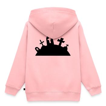 Graves cimetière halloween / cimetière tombes - Sweat Premium à capuche enfant bio - rose - Dos - AI Model Kid Female (0cm)