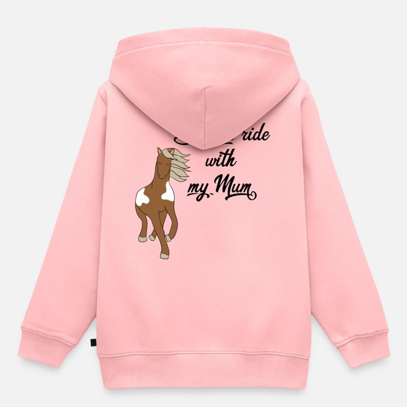 cheval - Sweat Premium à capuche enfant bio - rose