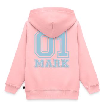 Mark - Name - Kinder Premium Organic Hoodie - Rosa - Hinten - AI Model Kid Female (0cm)