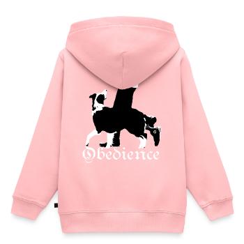 Obedience,Collie,Border Collie,Hundesport, - Kinder Premium Organic Hoodie - Rosa - Hinten - AI Model Kid Female (0cm)