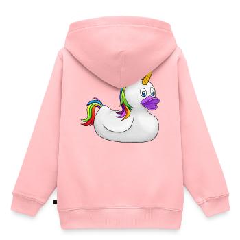 Duck Unicorn - Sweat Premium à capuche enfant bio - rose - Dos - AI Model Kid Female (0cm)