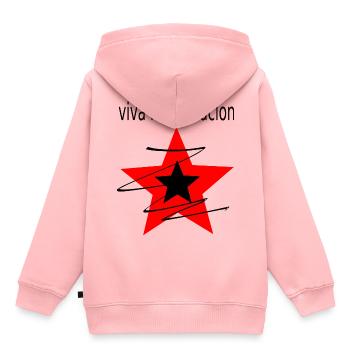 viva la revolucion - Sweat Premium à capuche enfant bio - rose - Dos - AI Model Kid Female (0cm)
