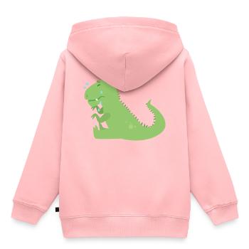 dino - Kids Premium Organic Hoodie - rose - Back - AI Model Kid Female (0cm)