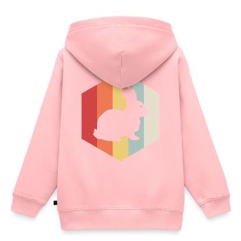 Kaninchen - Kinder Premium Organic Hoodie - Rosa - Hinten - AI Model Kid Female (0cm)